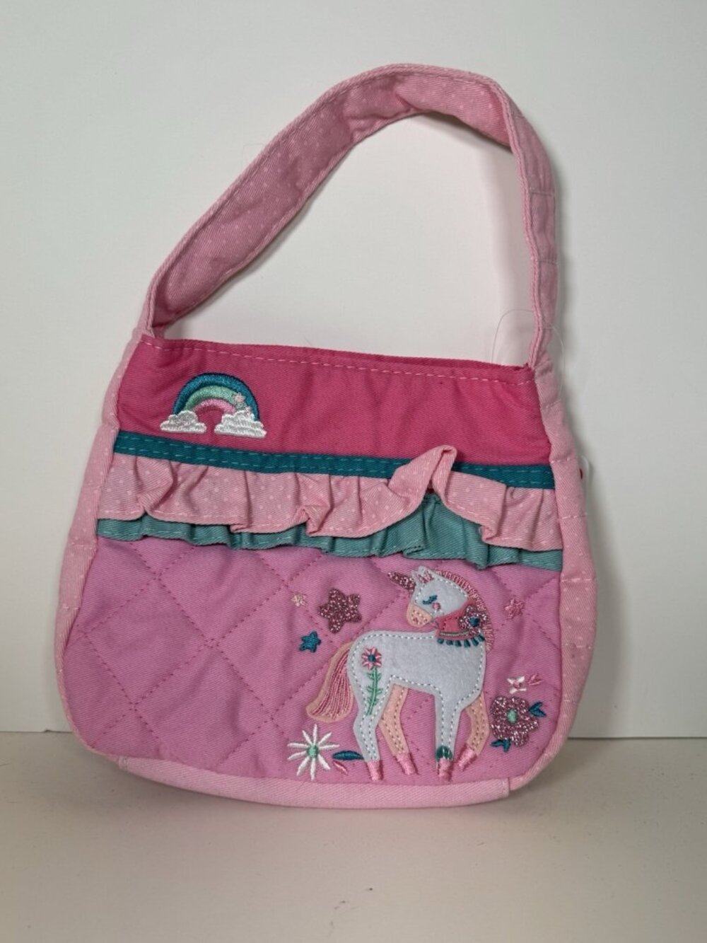 Stephen Joseph Unicorn Quilted Pink Rainbow Girls Purse NWT New